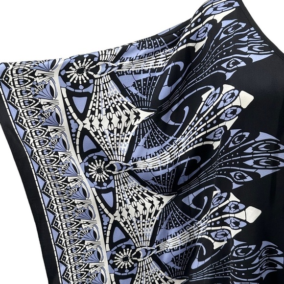 Karen Kane Silk Scarf Print Flutter Kimono Blouse Top Keyhole Tie Front One Size - Picture 4 of 7